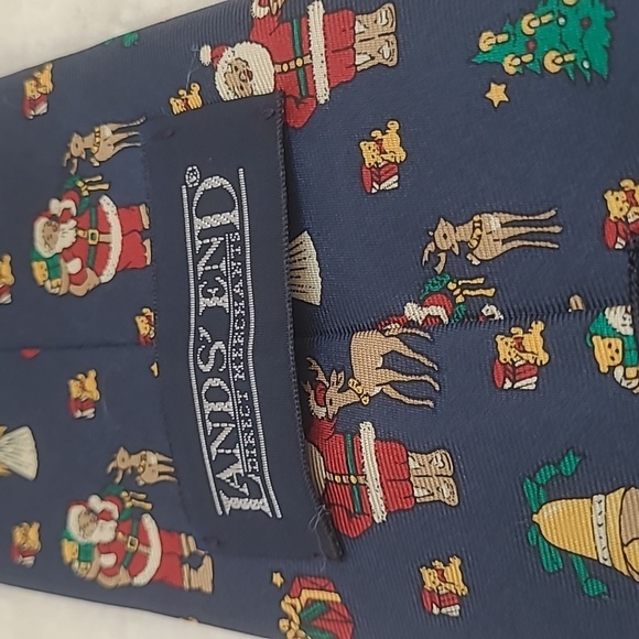 Lands' End Other - 🚨2/$20🚨     Land's End Necktie Men's 55x3.5 Inch Navy Blue Santa Claus